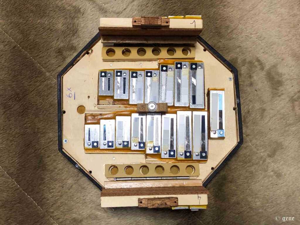 Bastari / Stagi（バスタリ・スタジー）イングリッシュ・コンサーティーナ 56ボタン Tenor Treble(テナー・トレブル)　リード部　右